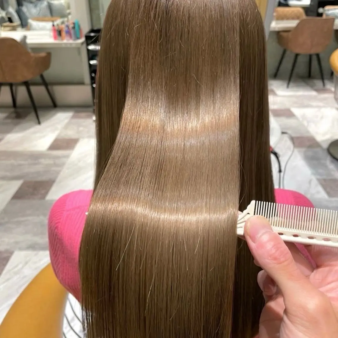 ロング カラー パーマ 髪質改善 縮毛矯正 カット ヘアカラー 縮毛矯正 トリートメント 縮毛矯正/艶髪/ 透明感カラー/たくまのヘアスタイル