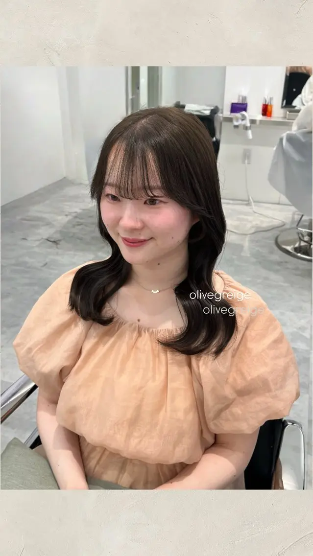 セミロング カラー カット ヘアカラー トリートメント ParveMix ♡白神みやびのヘアスタイル