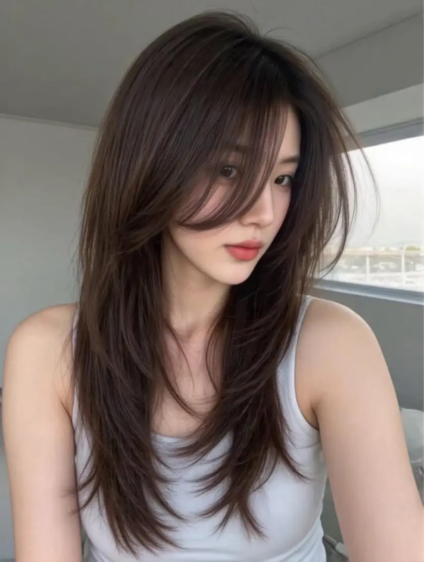 セミロング ケアカラー ボブ 髪質改善 レイヤーカット トリートメント 心斎橋 韓国レイヤ ー指名No.1renのヘアスタイル