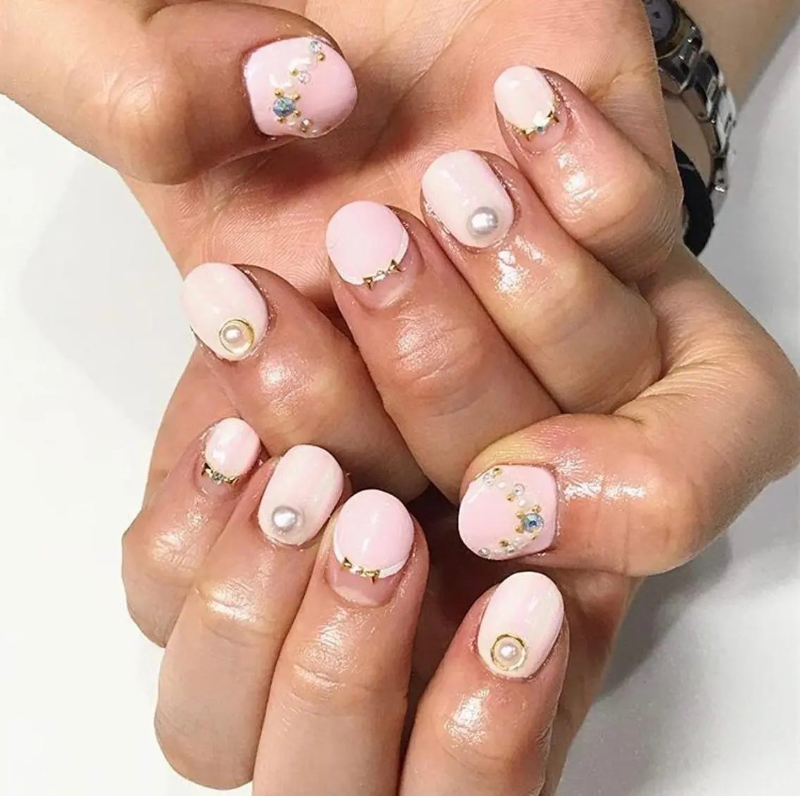 ネイル 渋谷／チップ長さ出し 👑アプレgel-xのネイルデザイン
