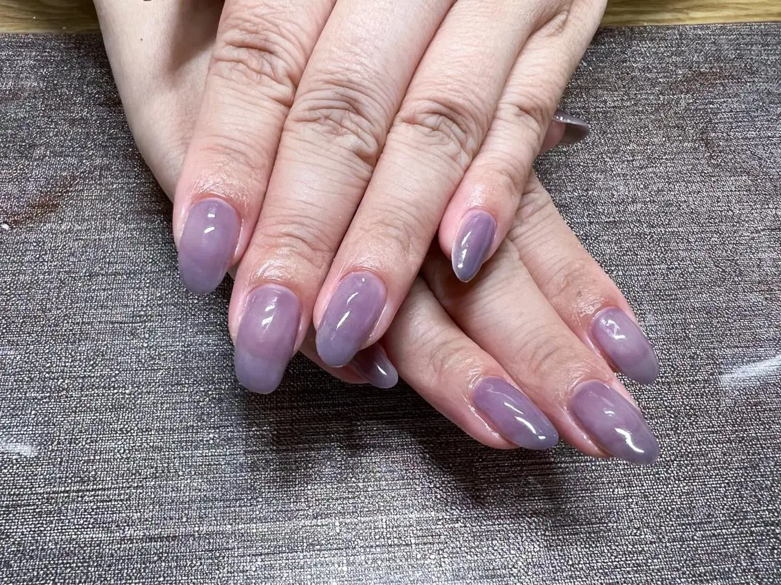 ネイル パープル ハンドネイル mogunail &blowのネイルデザイン