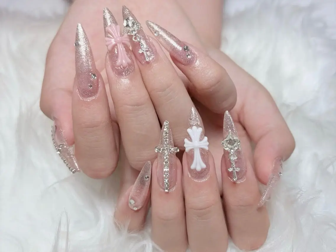 ネイル クリアネイル ドット フットネイル ジェルネイル グリーン ハンドネイル Rin Nail 新大久保店のネイルデザイン