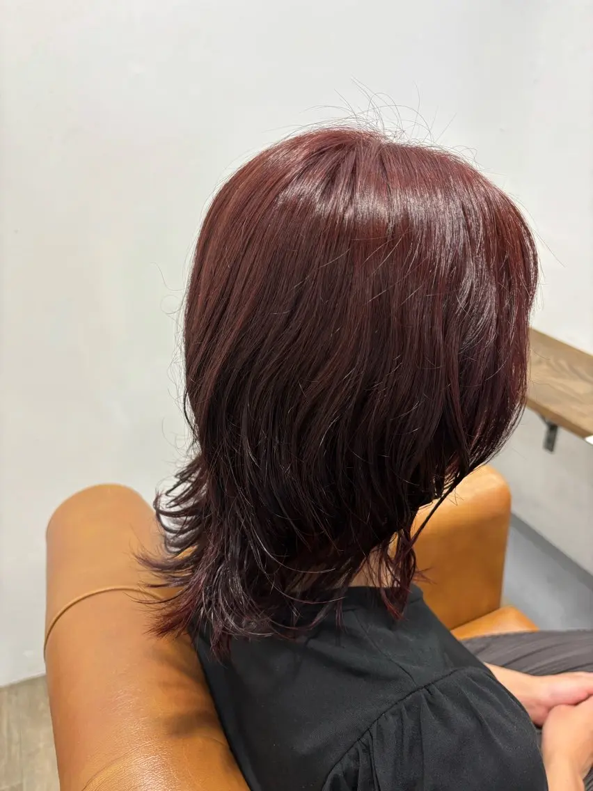 カラー カシス ヘアカラー なかじま ゆきのヘアスタイル
