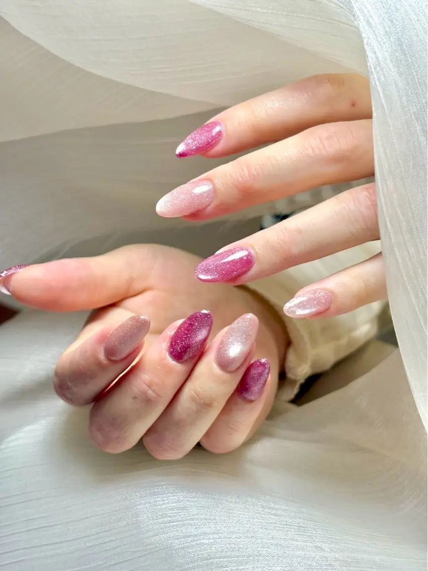 ネイル フラッシュネイル キラキラネイル マグネットネイル calm tree/ harukaのネイルデザイン