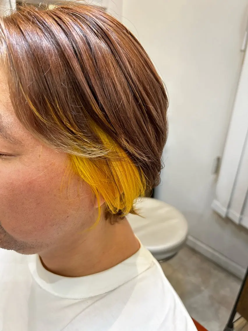 カラー イエローカラー 西郷 友菜のヘアスタイル