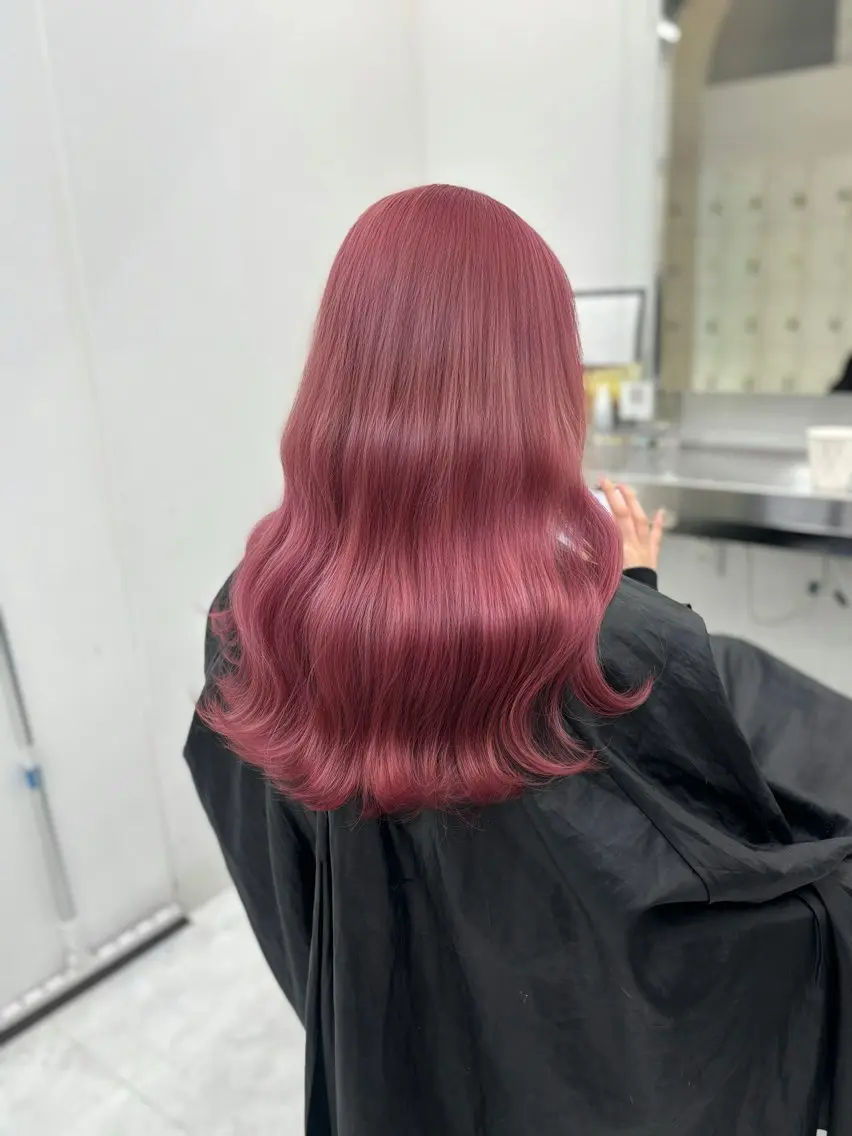 セミロング ヘアカラー 🎀暖色カラー🎀 韓国ヘア まなかのヘアスタイル