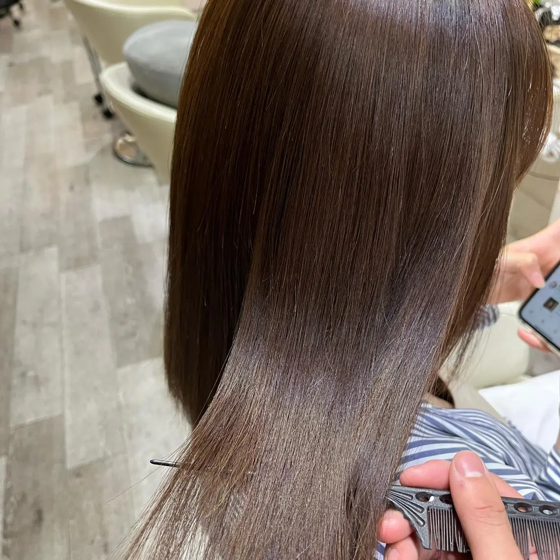 ロング 酸性ストレート カラー職人 なかもと たつひろのヘアスタイル