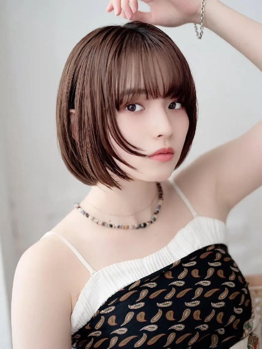 ショート ボブレイヤー ボブ 顔まわりレイヤー 顔周りカット レイヤーカット カット ANDIAMO栄/ chisatoのヘアスタイル