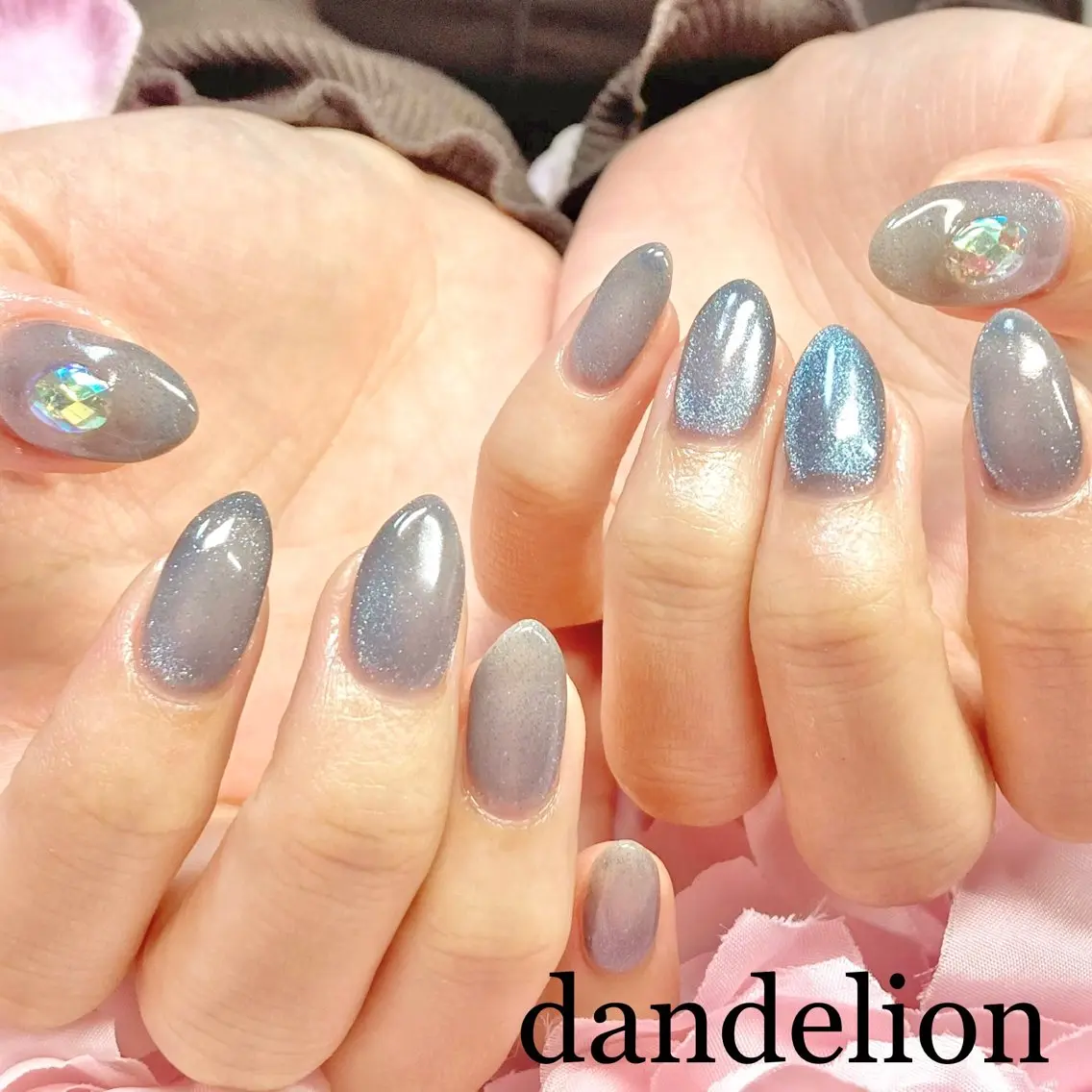 ネイル マグネットネイル ハンドネイル ハンドケア dandelion ダンデライオンのネイルデザイン