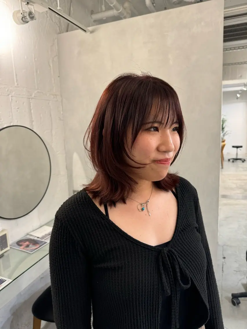 セミロング カット ヘアカラー トリートメント 新宿/顔周りカット +レイヤー=しずく♩のヘアスタイル