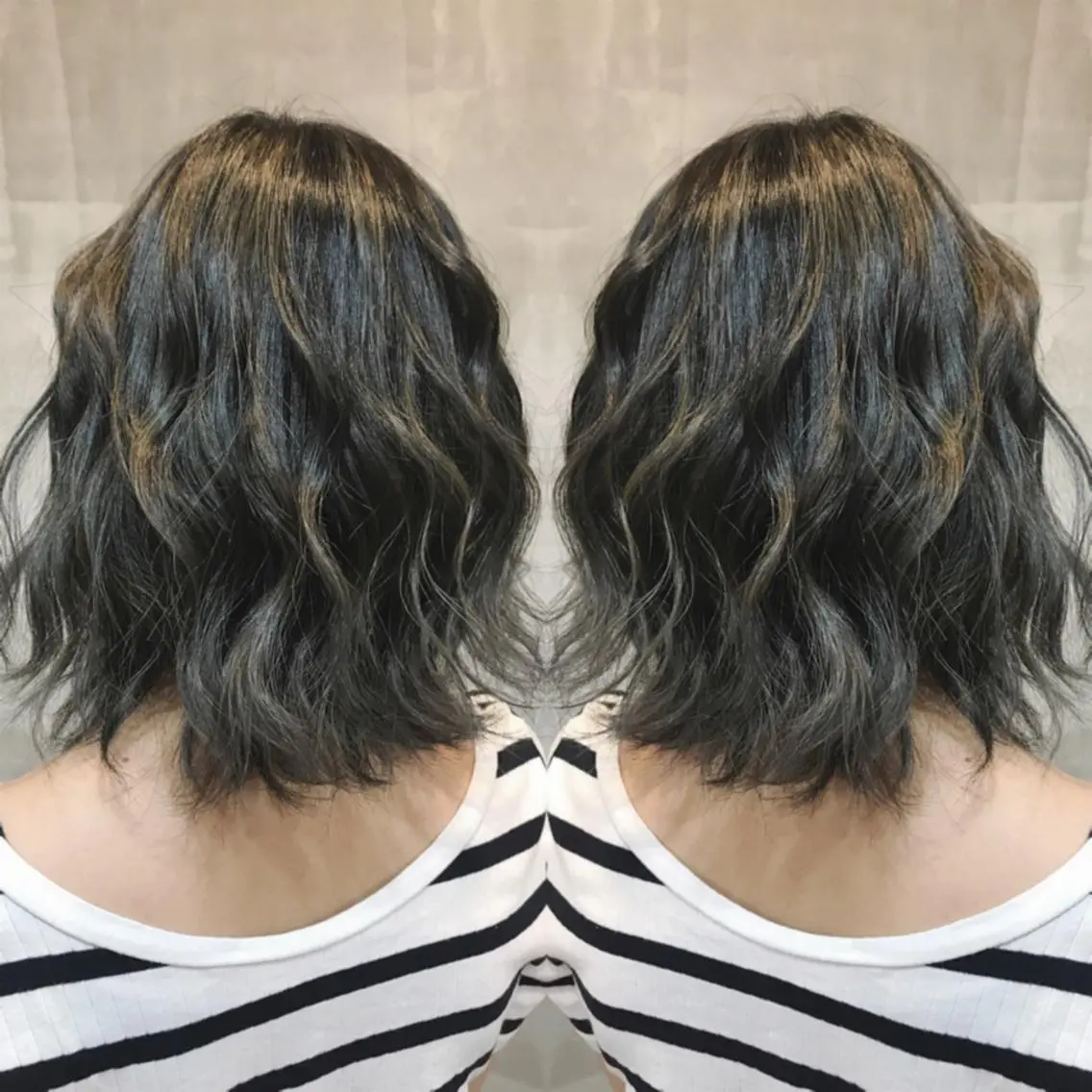 ミディアム カラー カット ヘアカラー トリートメント 重政 和樹のヘアスタイル
