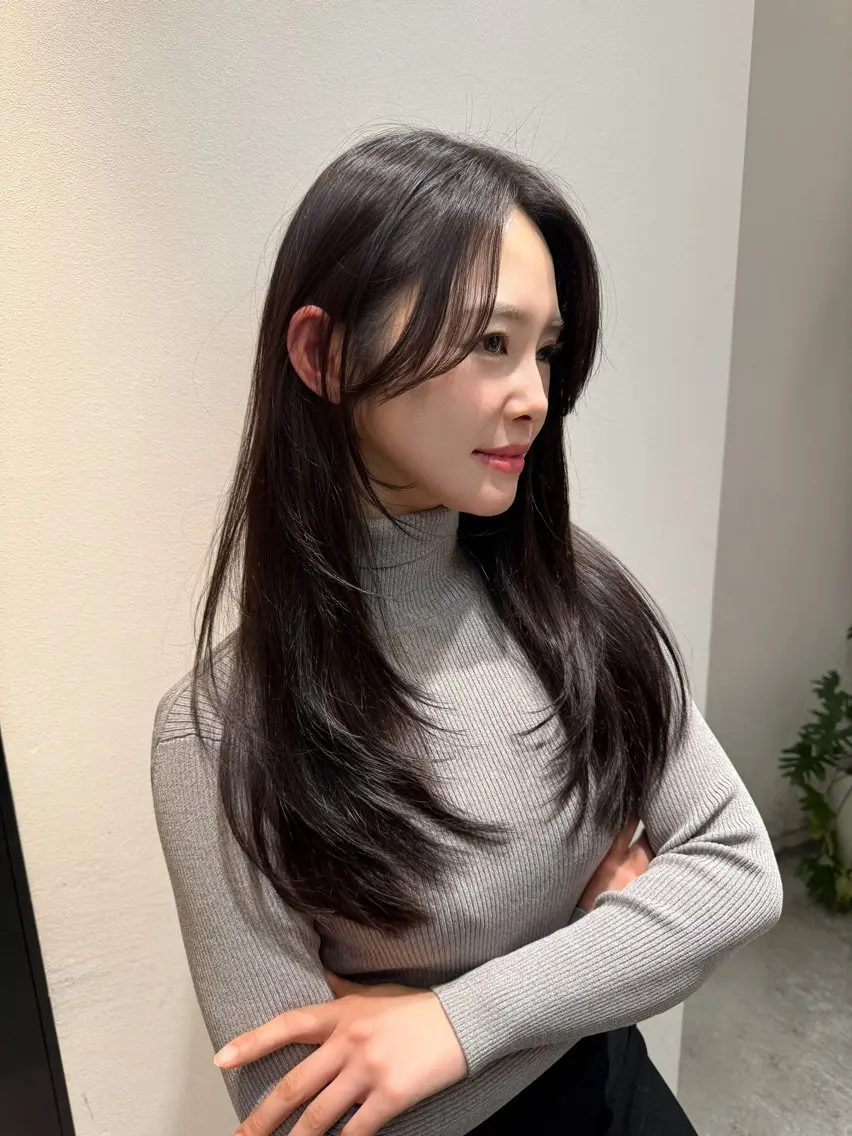 セミロング 奥田 蓮のヘアスタイル