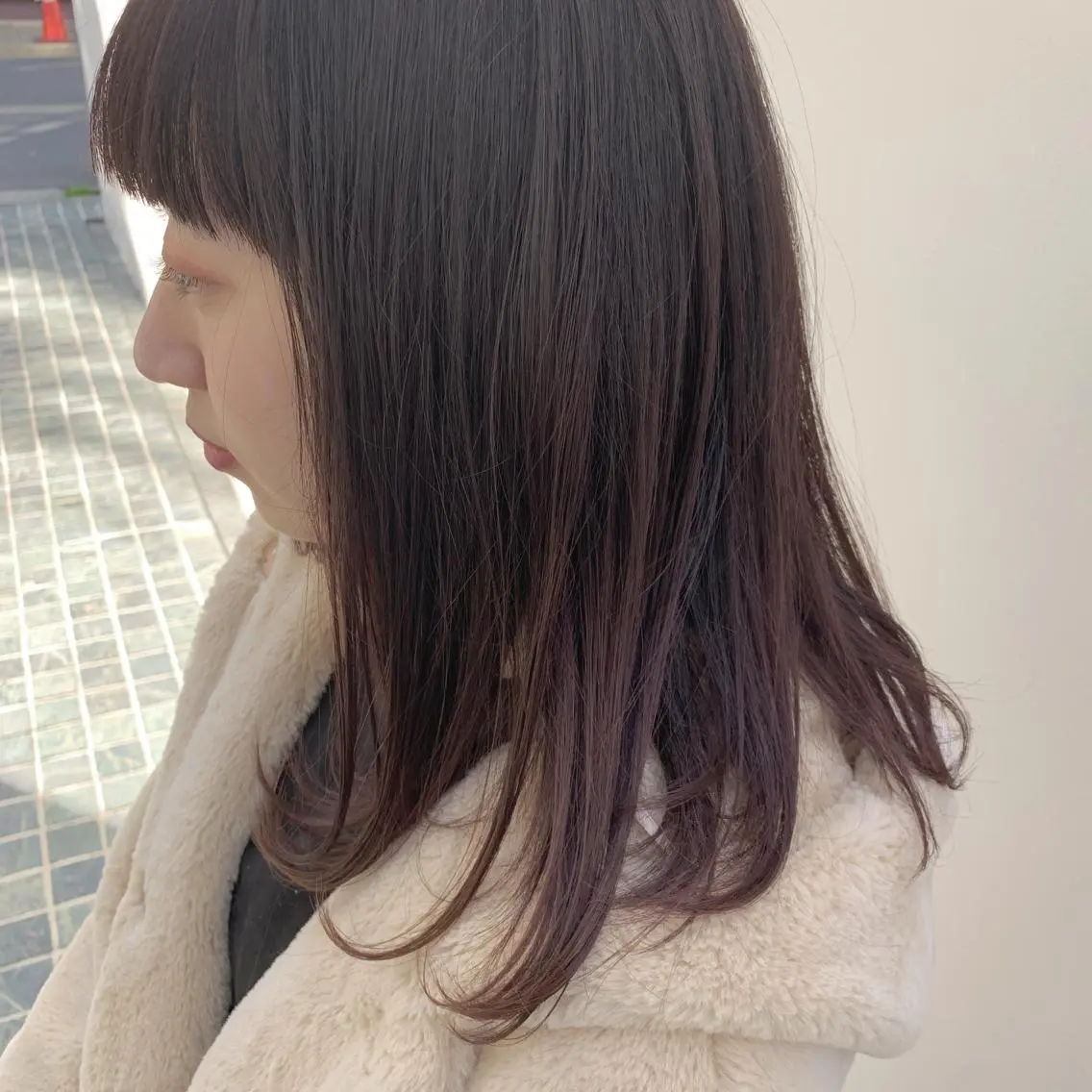 セミロング カラー ブリーチ グラデーションカラー ピンクカラー パープルカラー トリートメント マンツーマン×半個室 まちだきょうすけのヘアスタイル