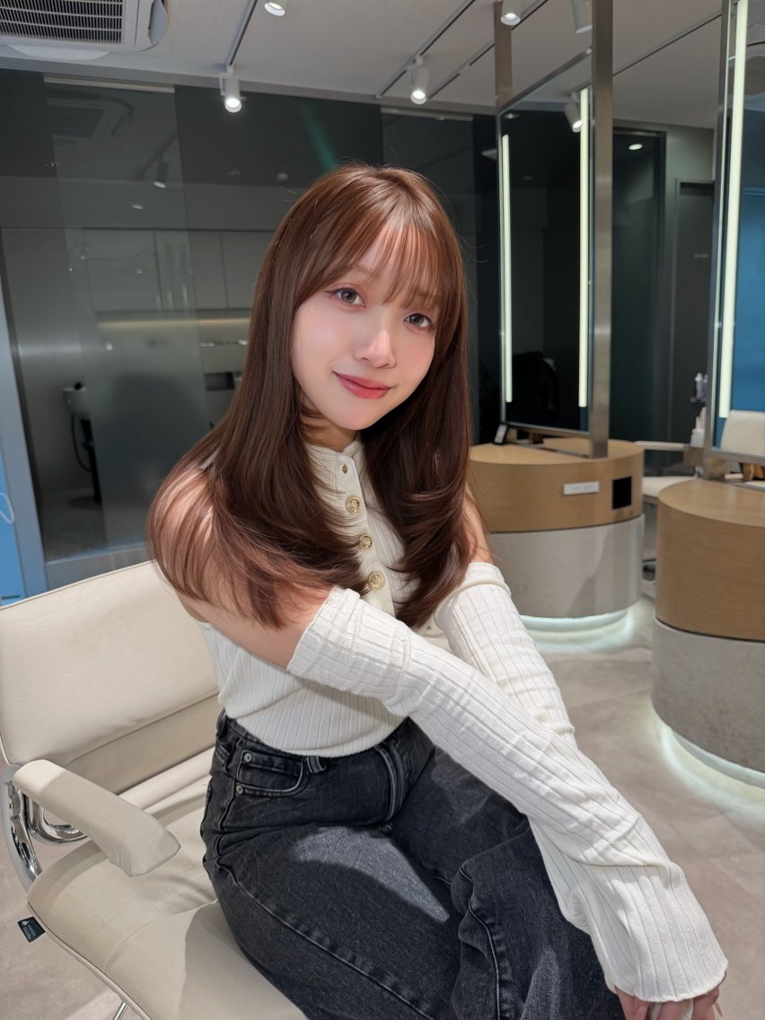 セミロング レイヤーカット 韓国モテhair🍑 momoのヘアスタイル