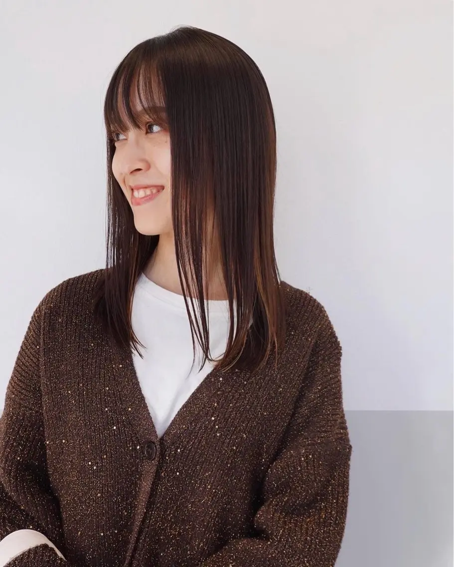 ミディアム カット ヘアカラー トリートメント ヘッドスパ 自由が丘 艶髪美容師✨生板🌿のヘアスタイル