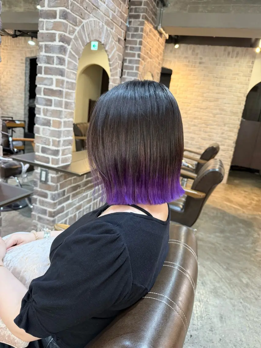 ミディアム カット ヘアカラー トリートメント 艶カラー/インナー /グラデ/大西小百合のヘアスタイル