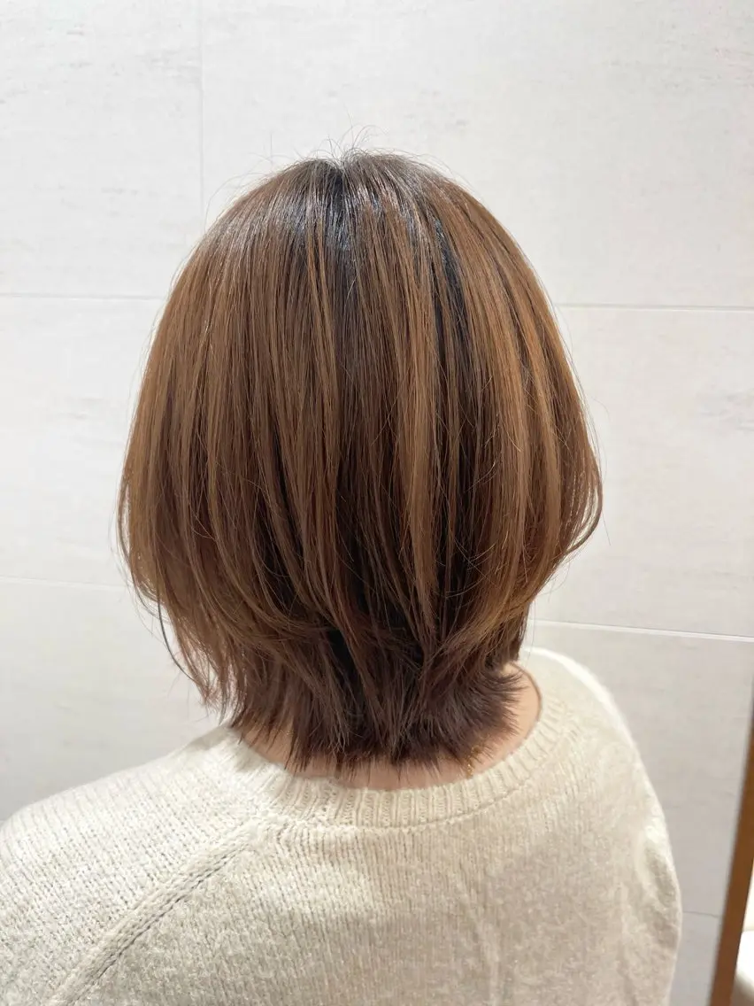 ミディアム ボブレイヤー ボブ レイヤーカット 髪質改善/縮毛矯正 🧸梅川のヘアスタイル
