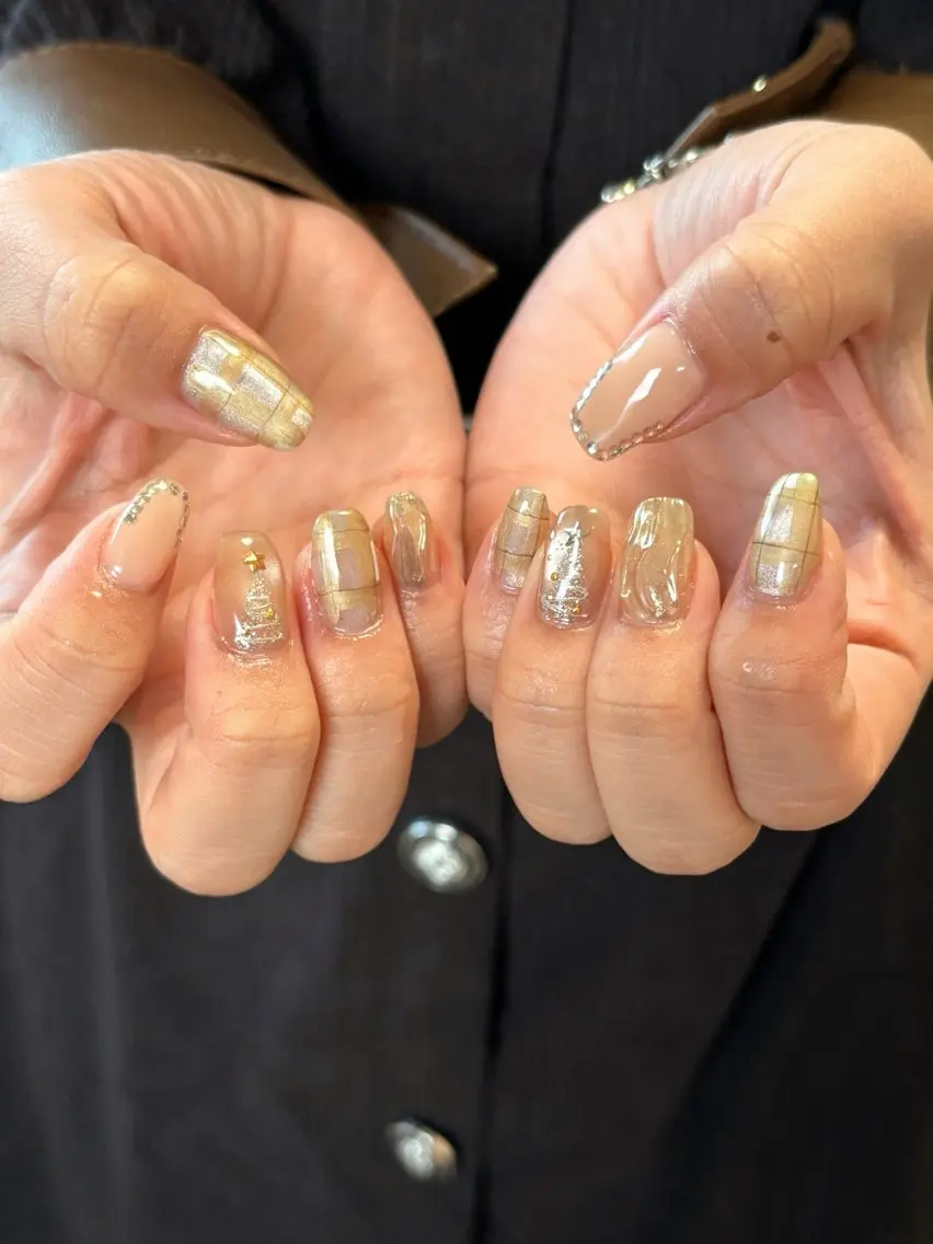 ネイル ジェルネイル キラキラネイル マグネットネイル ニュアンスネイル オフィスネイル ハンドネイル tamu nail 金町のネイルデザイン