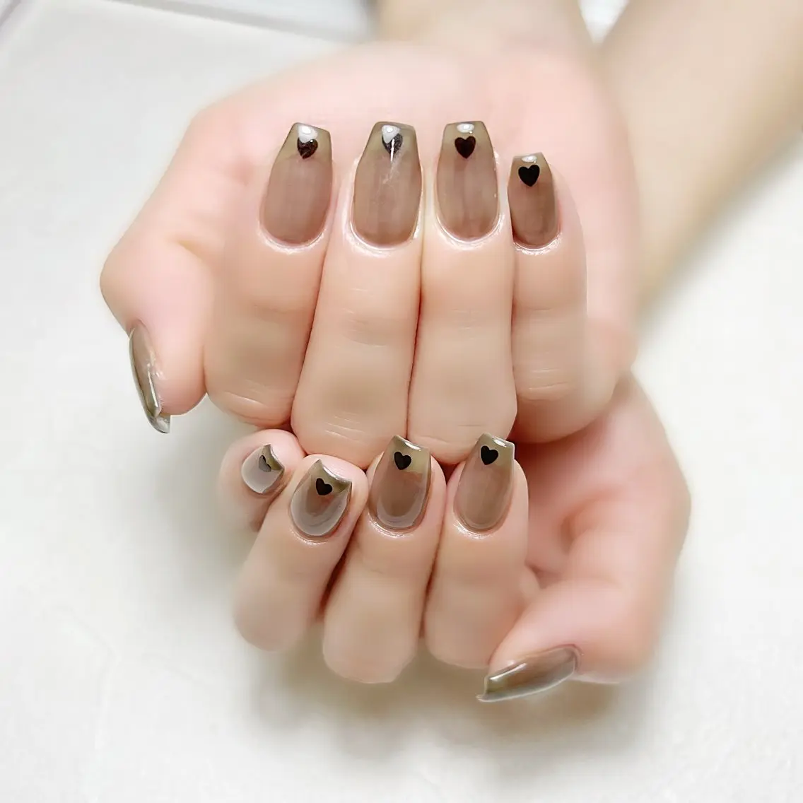 ネイル ハート オフィスネイル ワンカラーネイル シンプルネイル rouse nail RISATOのネイルデザイン