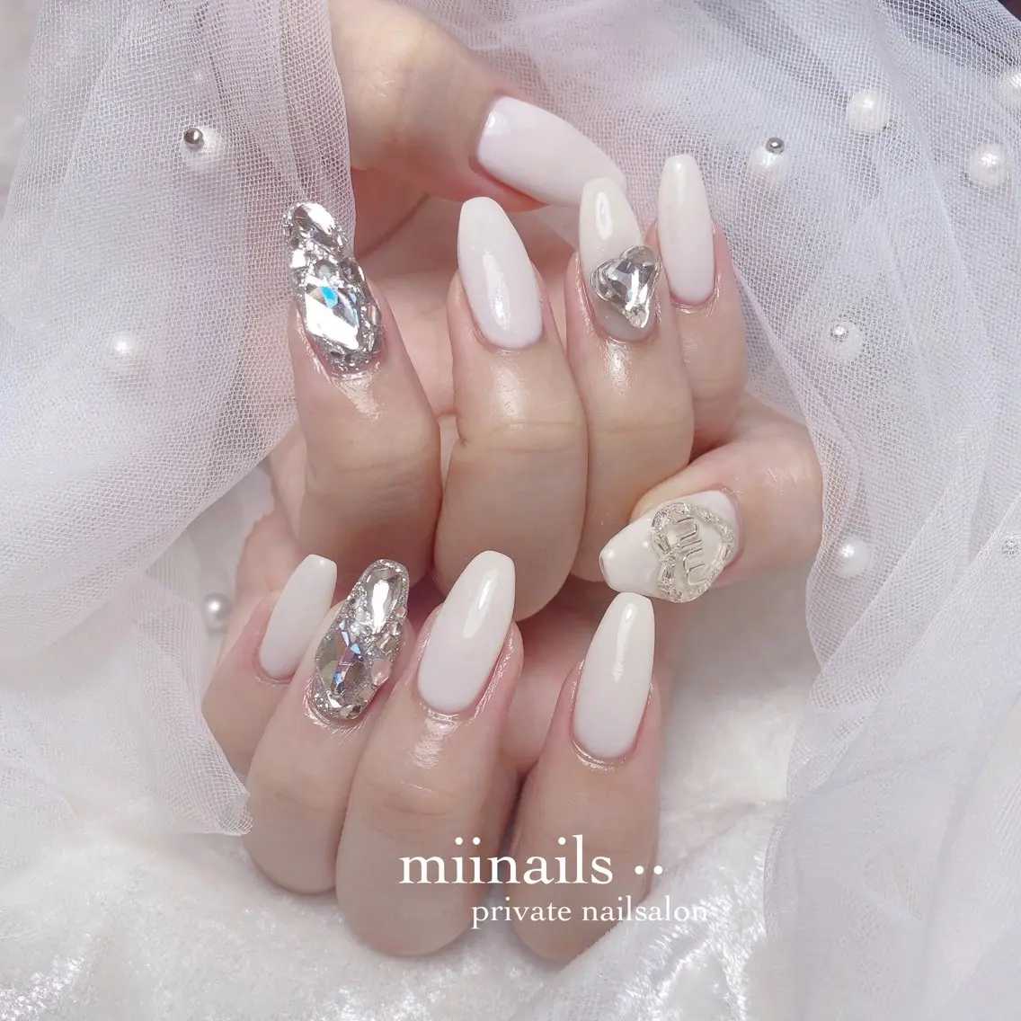 ネイル フレンチネイル 韓国ネイル ワンホンネイル ハンドネイル nailsalon miinailsのネイルデザイン