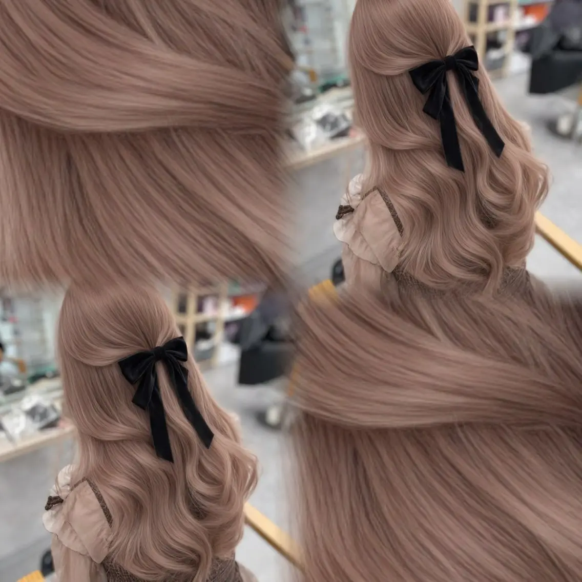 ロング カラー カット ヘアカラー トリートメント ヘアセット クルミ🤍推し活 🎀ピンクカラーのヘアスタイル