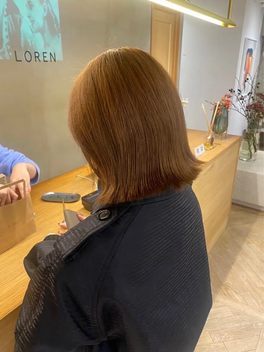 カラー ヘアカラー レイヤーカット🍏 オリーブ/ののかのヘアスタイル