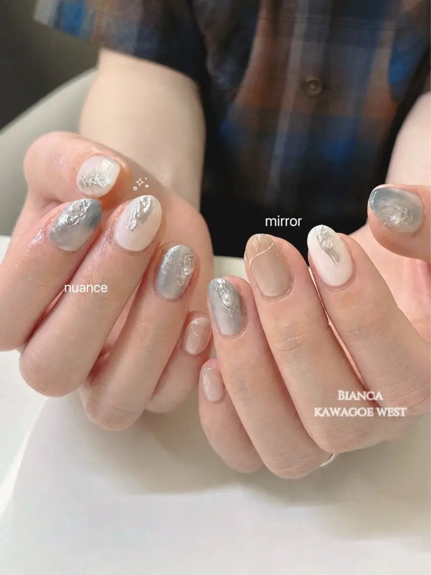ネイル ブルー ニュアンスネイル ハンドネイル Bianca川越西口 KITAZAKI🫧のネイルデザイン