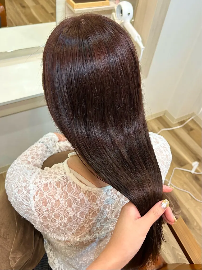 ロング カラー ブラウンカラー チョコレートブラウン ラベンダーカラー ヘアカラー Hanon 掛水　美桜のヘアスタイル
