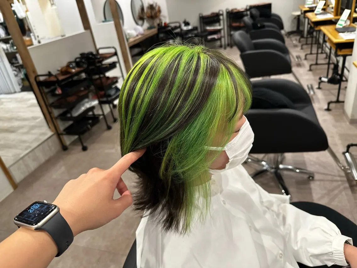 ミディアム カラー ミストバング フェイスフレーミング カット ヘアカラー トリートメント 《髪質改善・縮毛矯正 /ブリーチ》坂本爽のヘアスタイル