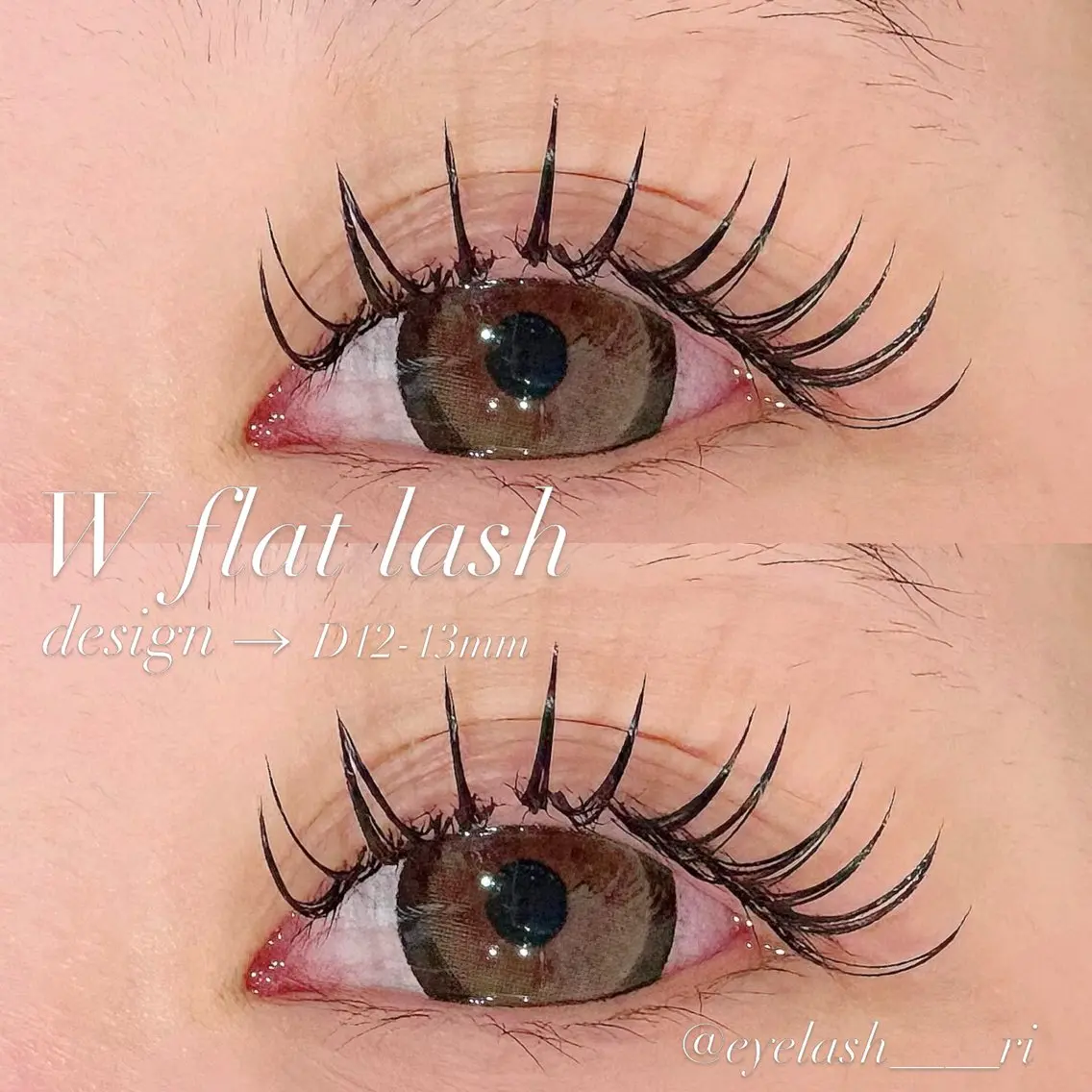 マツエク・マツパ 束感まつ毛 フラットラッシュ マツエク eyelash Lily Rinaのマツエク・マツパデザイン