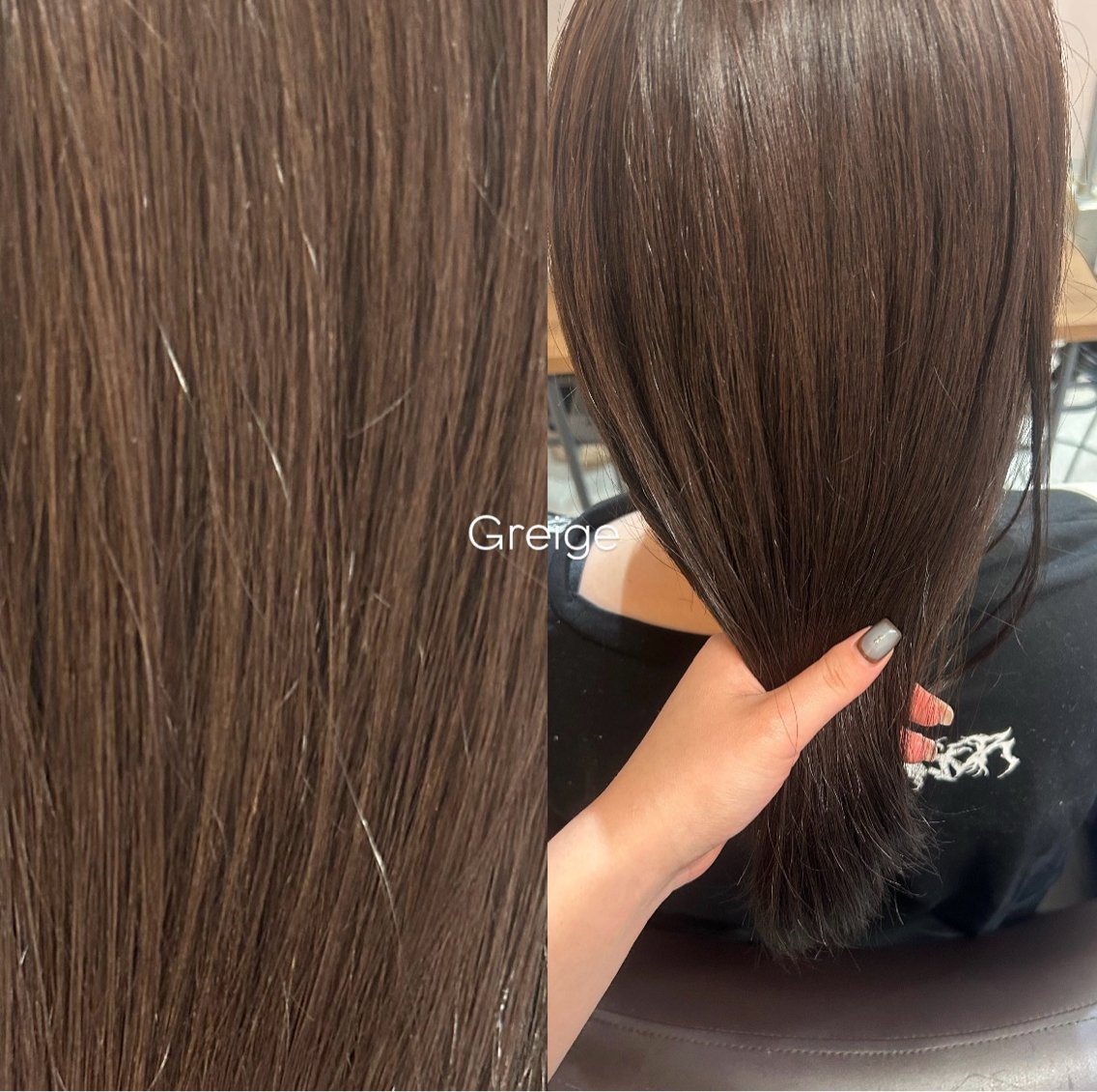 ミディアム カラー グレージュ カット ヘアカラー トリートメント 🌙似合わせカット ⭐️ハイトーンボブのヘアスタイル