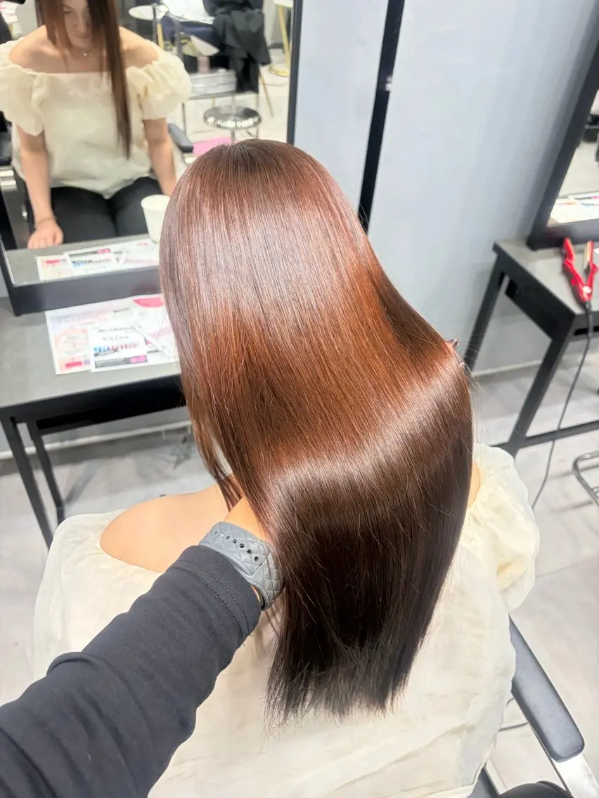 ロング パーマ 縮毛矯正 韓国/透明感カラー みのり 🕊️のヘアスタイル