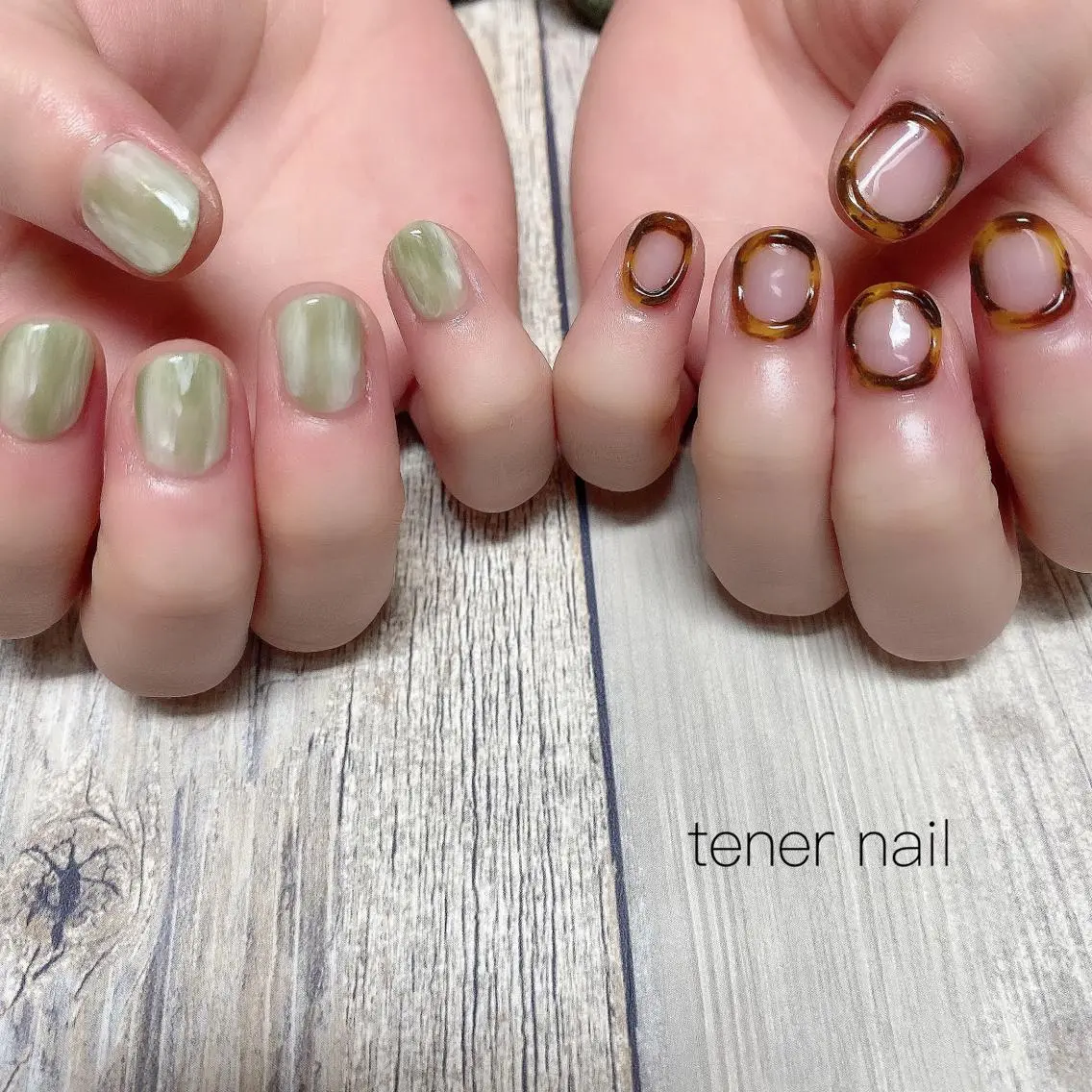 ネイル べっ甲ネイル ニュアンスネイル テネルネイル tener nailのネイルデザイン