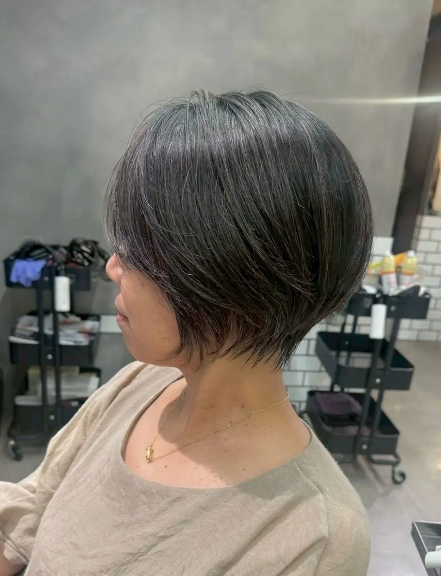ショート くびれヘア ショートヘア カット ショート/レイヤー/ ヘアセットのヘアスタイル