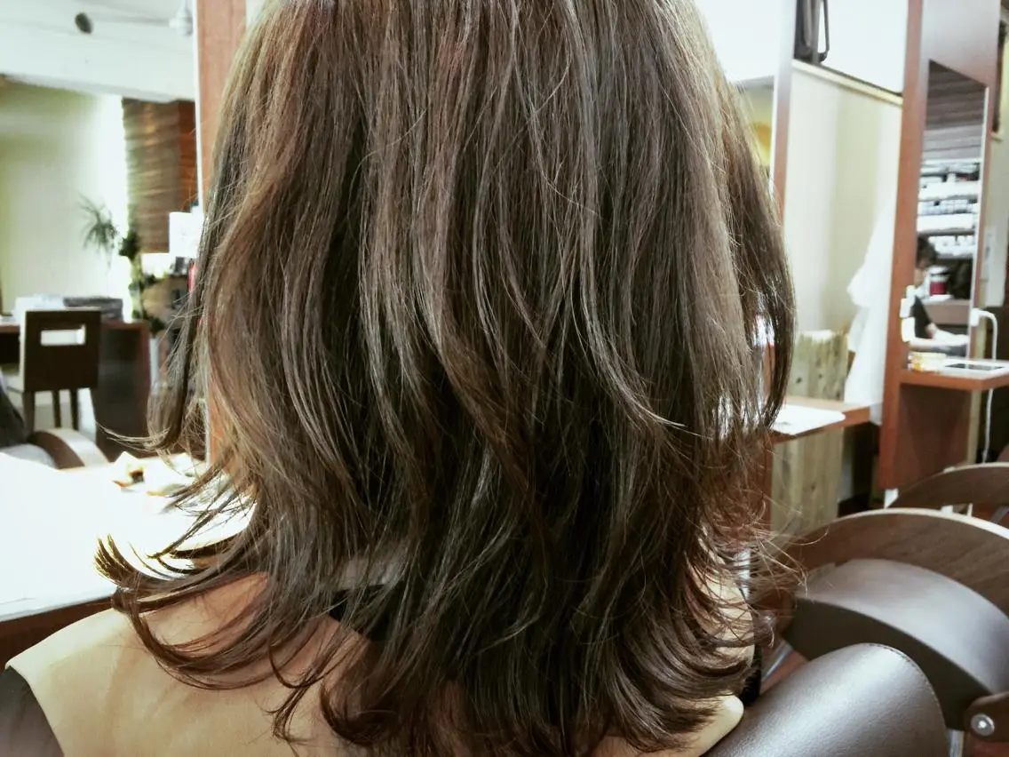 ミディアム アッシュ ハイライト 【メンズパーマ】 橋爪麗人のヘアスタイル