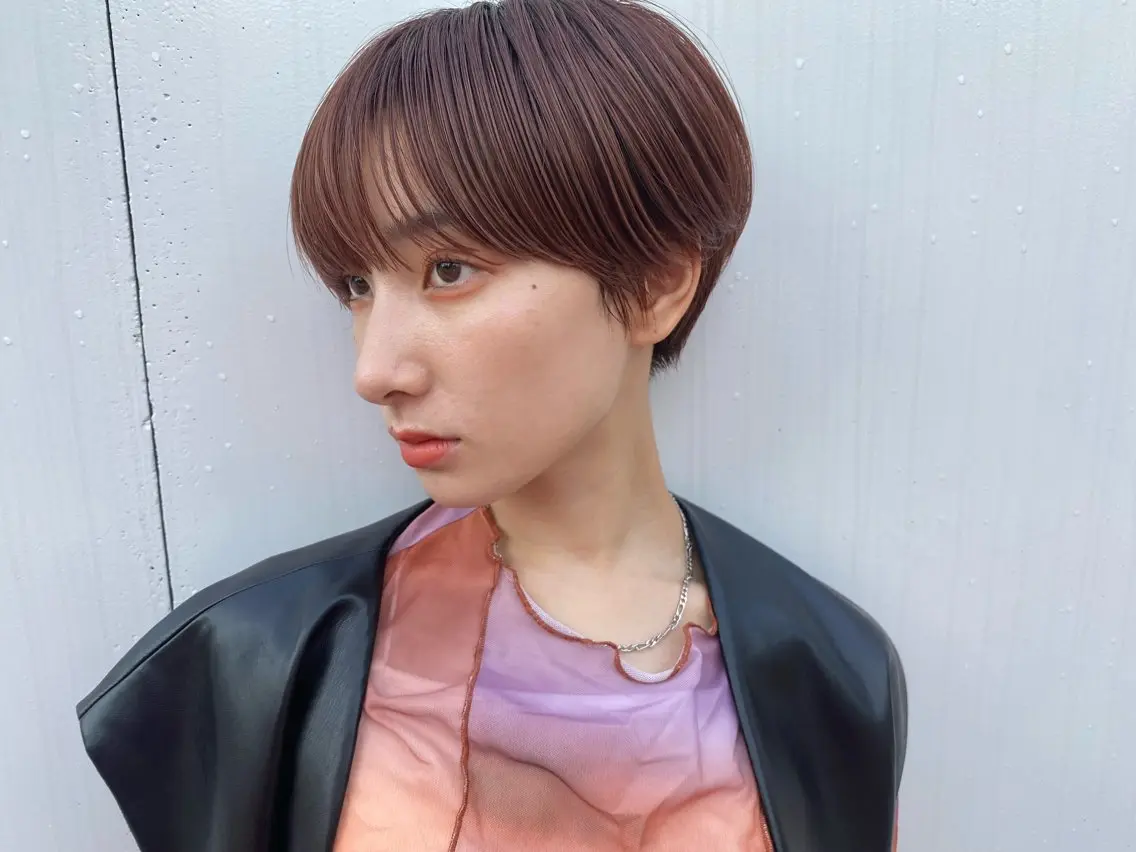 ショート レイヤー暖色カラー 池袋Yamamotoのヘアスタイル