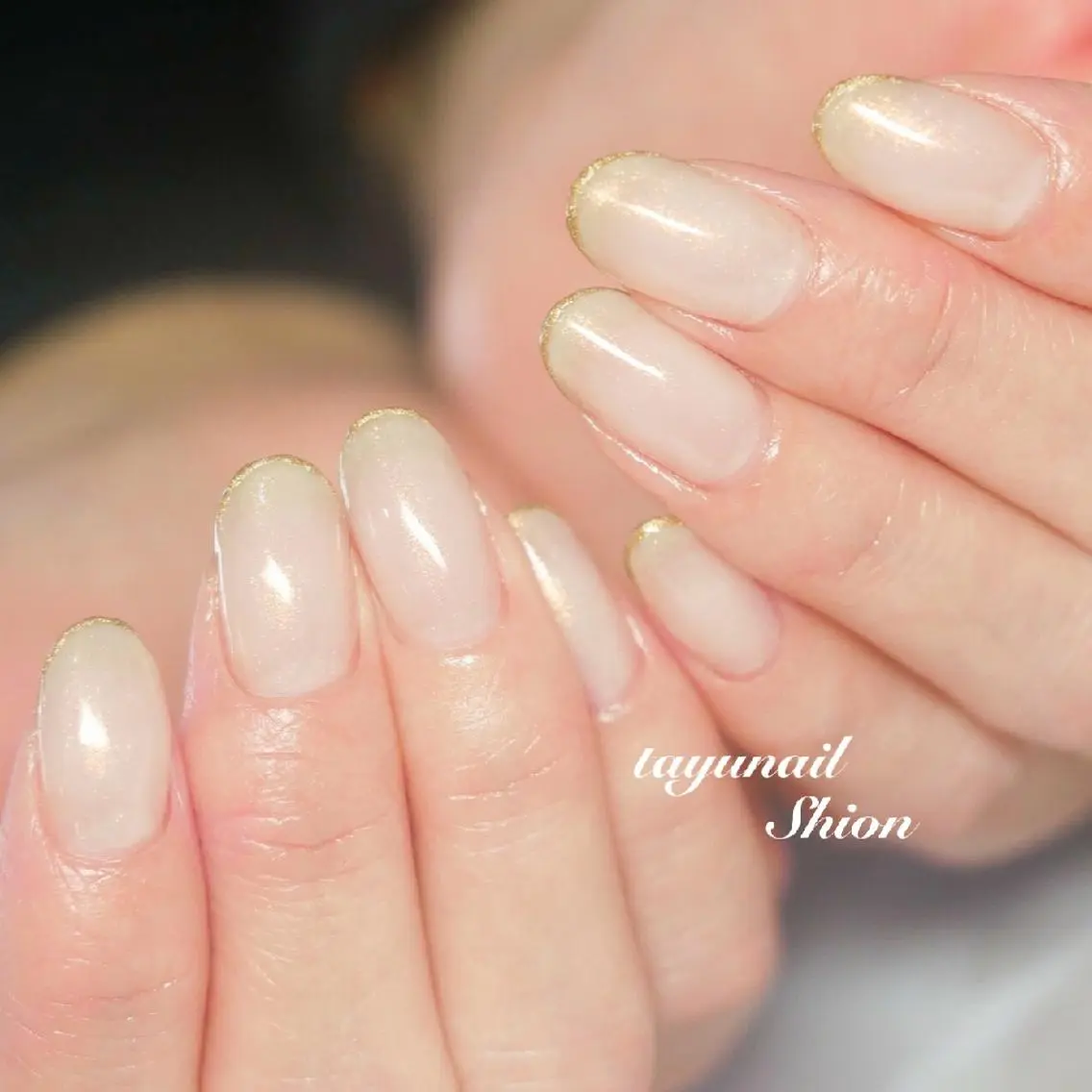 ネイル ブルー フレンチネイル ジェルネイル パラジェル 春ネイル ネイルサロン 【たゆnail】のネイルデザイン