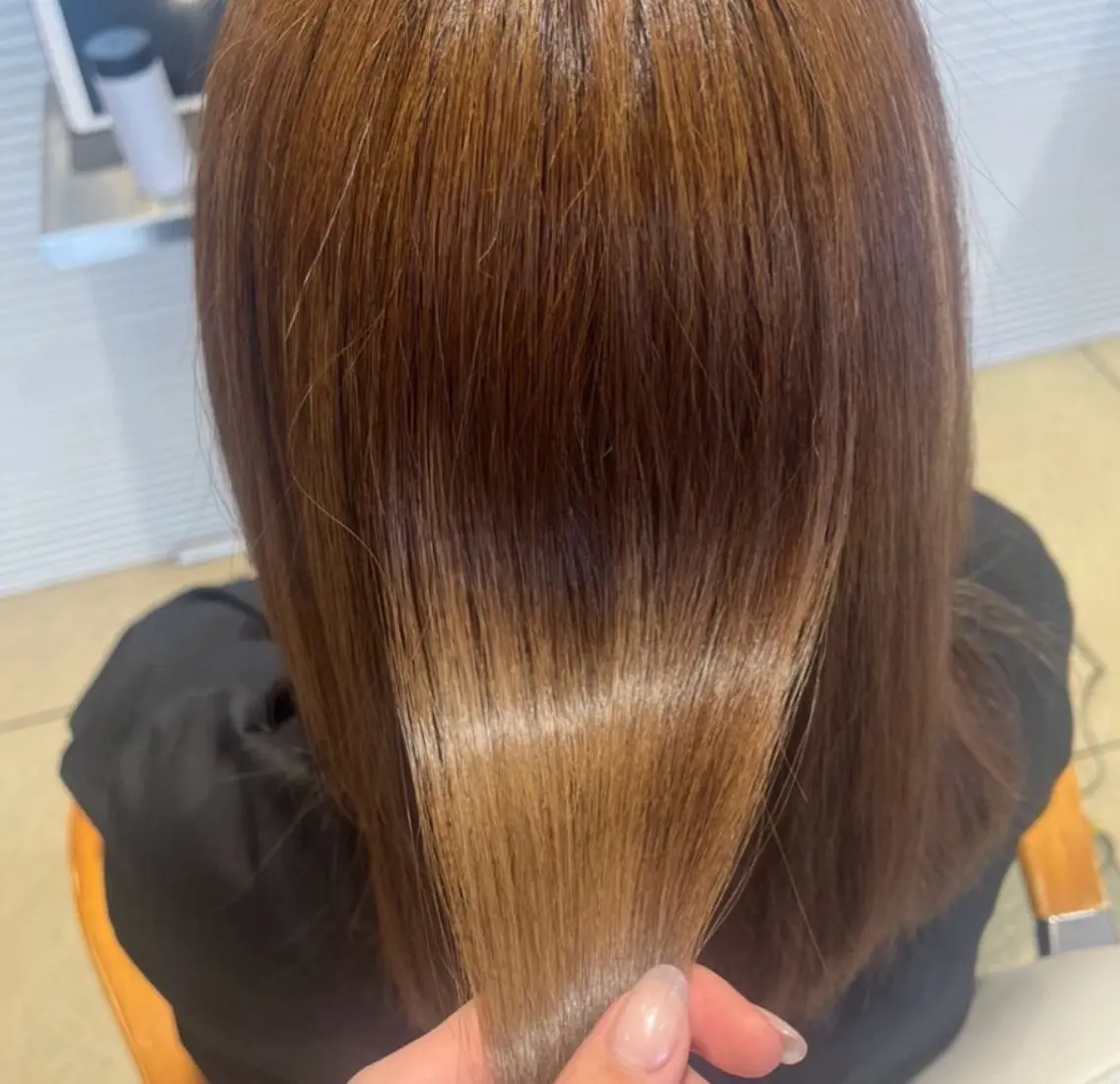 セミロング カラー ケアカラー 髪質改善 トリートメント 透明感カラー/ レイヤー/ユウユのヘアスタイル