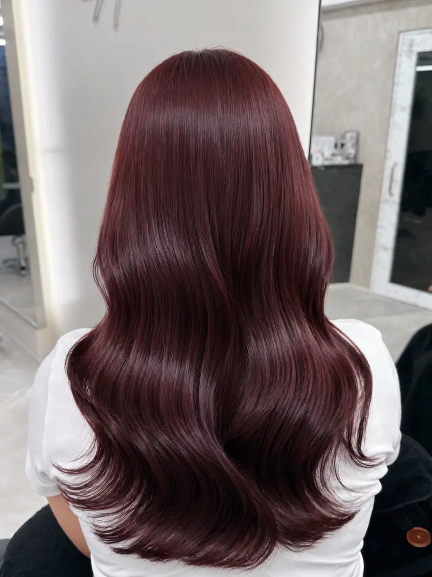 ロング カラー ブリーチ 透明感カラー ダブルカラー ブリーチなしカラー 顔まわりレイヤー カット ヘアカラー トリートメント ゆうあ/難波/ 艶髪カラー/韓国風のヘアスタイル