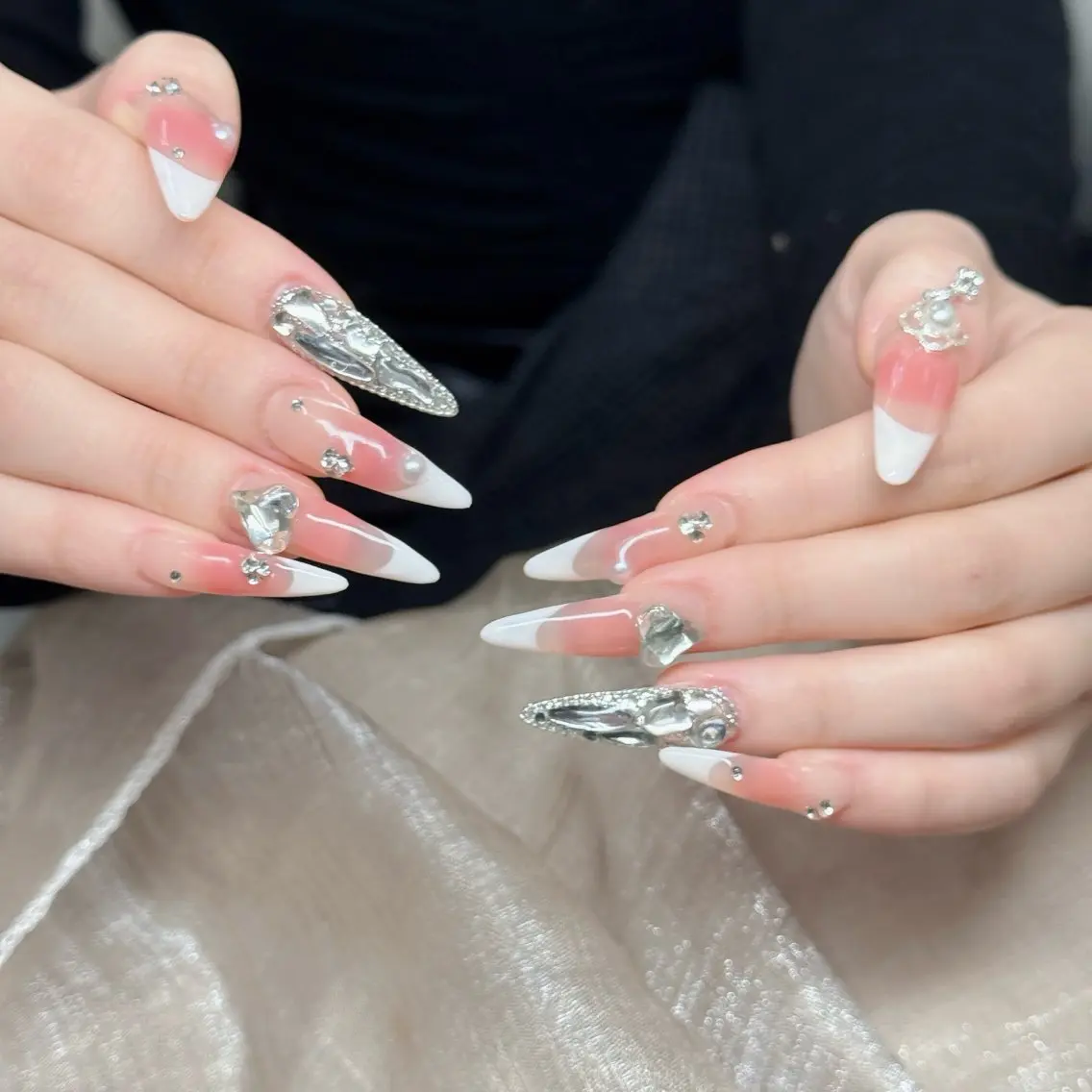 ネイル フットネイル フレンチネイル グラデーション 韓国ネイル ロングネイル ハンドネイル Hani Nail Salonのネイルデザイン