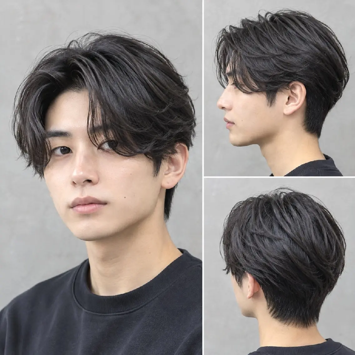 ミディアム カット 縮毛矯正 メンズBOLT ハシモトのヘアスタイル