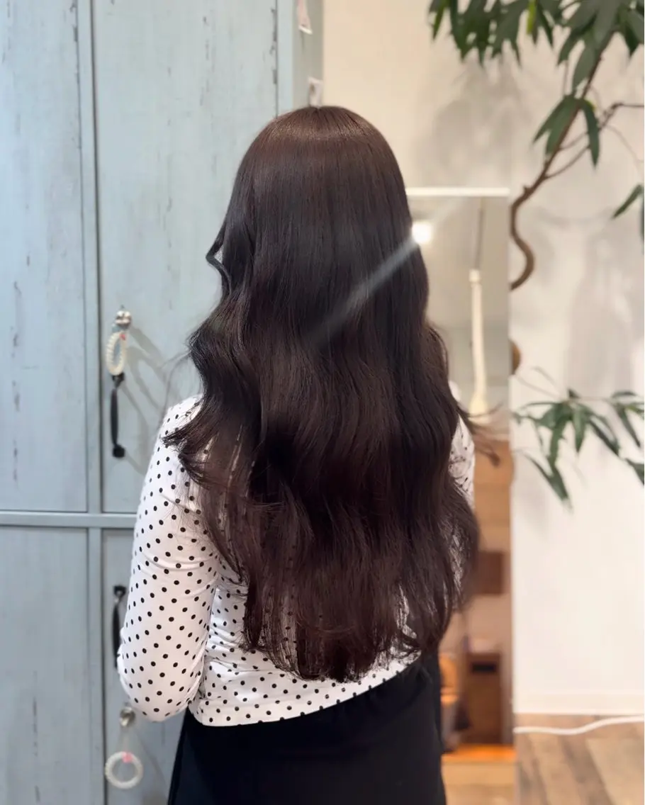 ロング カット ヘアカラー トリートメント yuzua/縮毛矯正 /レイヤー/艶カラーのヘアスタイル