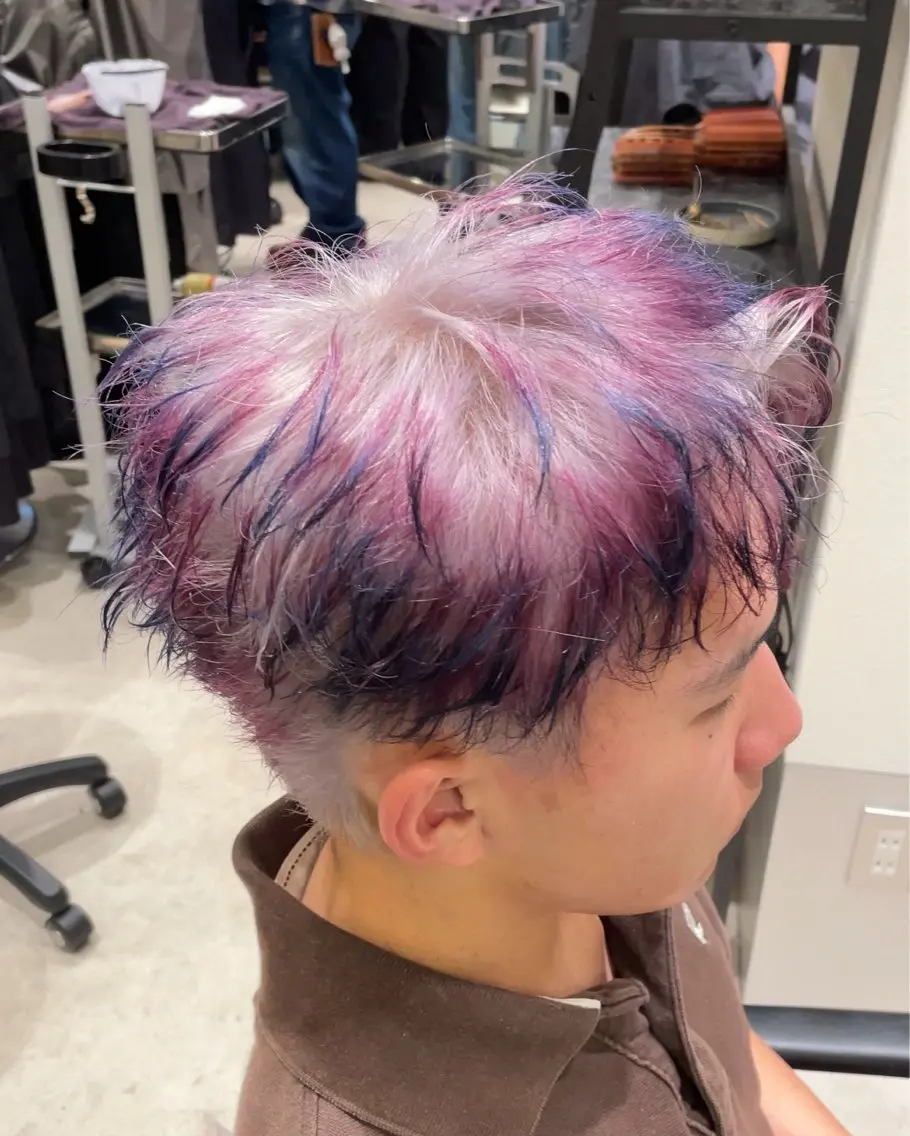 ショート カラー メンズ デザインカラー🌈/ ハイトーン/たけるのヘアスタイル