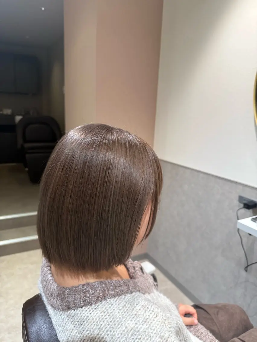 ショート カラー グレージュ ミルクティーグレージュ 髪質改善カラー/銀座 /縮毛矯正/森田のヘアスタイル