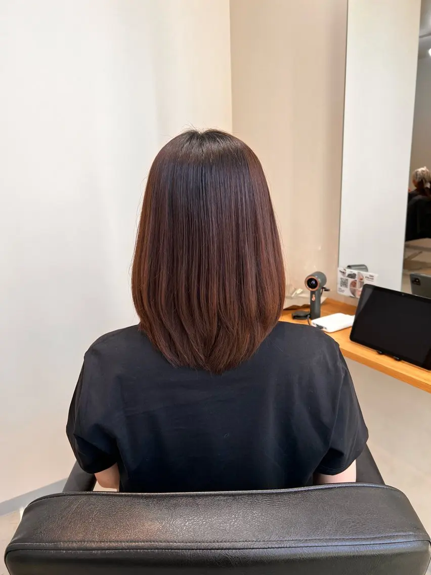 ミディアム カット ヘアカラー トリートメント リュウガ/艶髪矯正 /透明感カラーのヘアスタイル