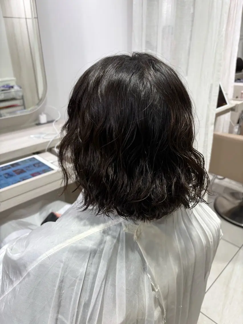 パーマ ボブ ハッシュカット 暖色カラー/伊藤菜月のヘアスタイル