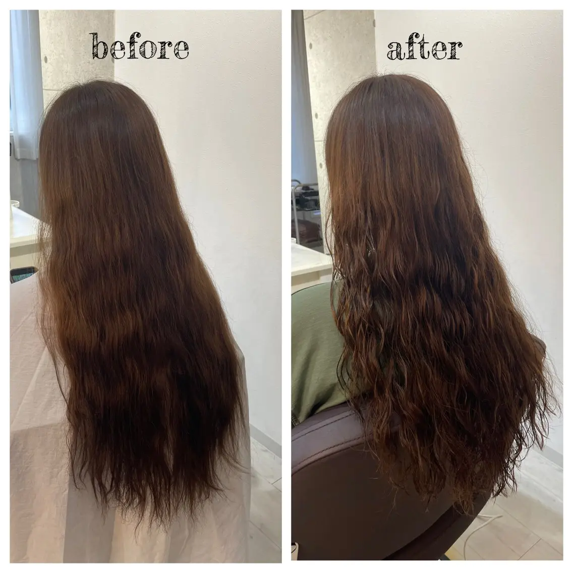 ロング パーマ レイヤーカット カット ヘアカラー トリートメント PutiLuca 浅川のヘアスタイル