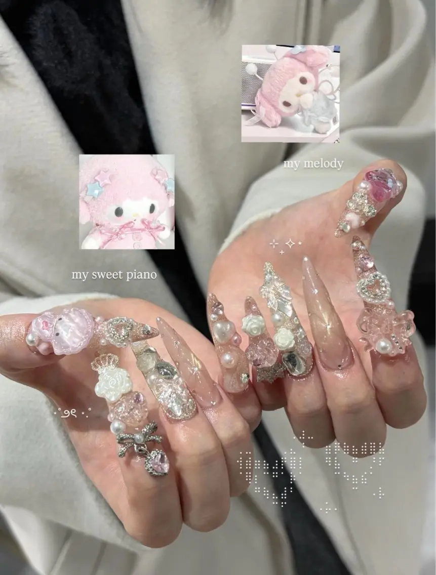 🤍《アプレ》強度◎10本フルチップアート･パーツつけほの写真