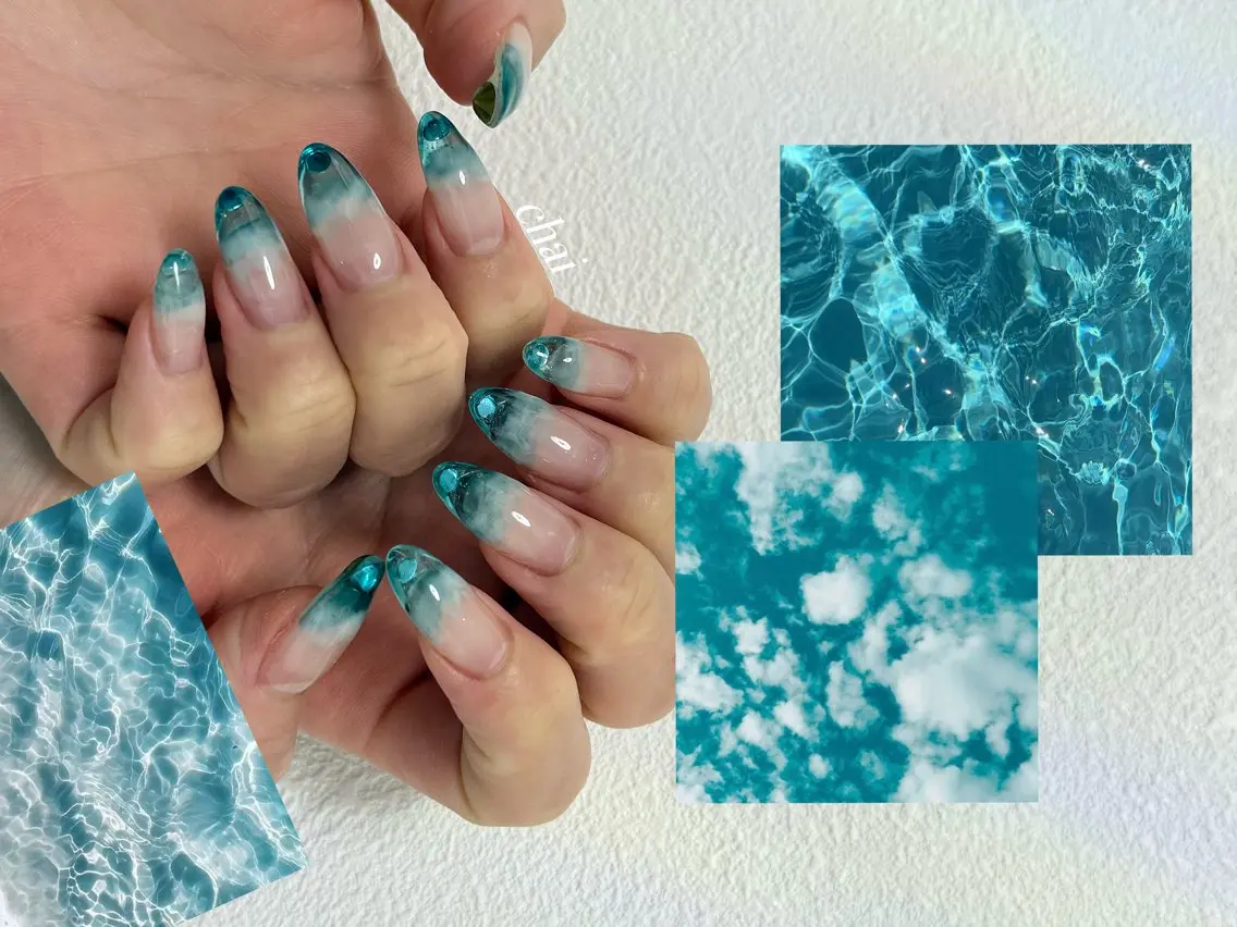 ネイル クリアネイル 夏ネイル ハンドネイル chai nail + eye📍鶴橋のネイルデザイン