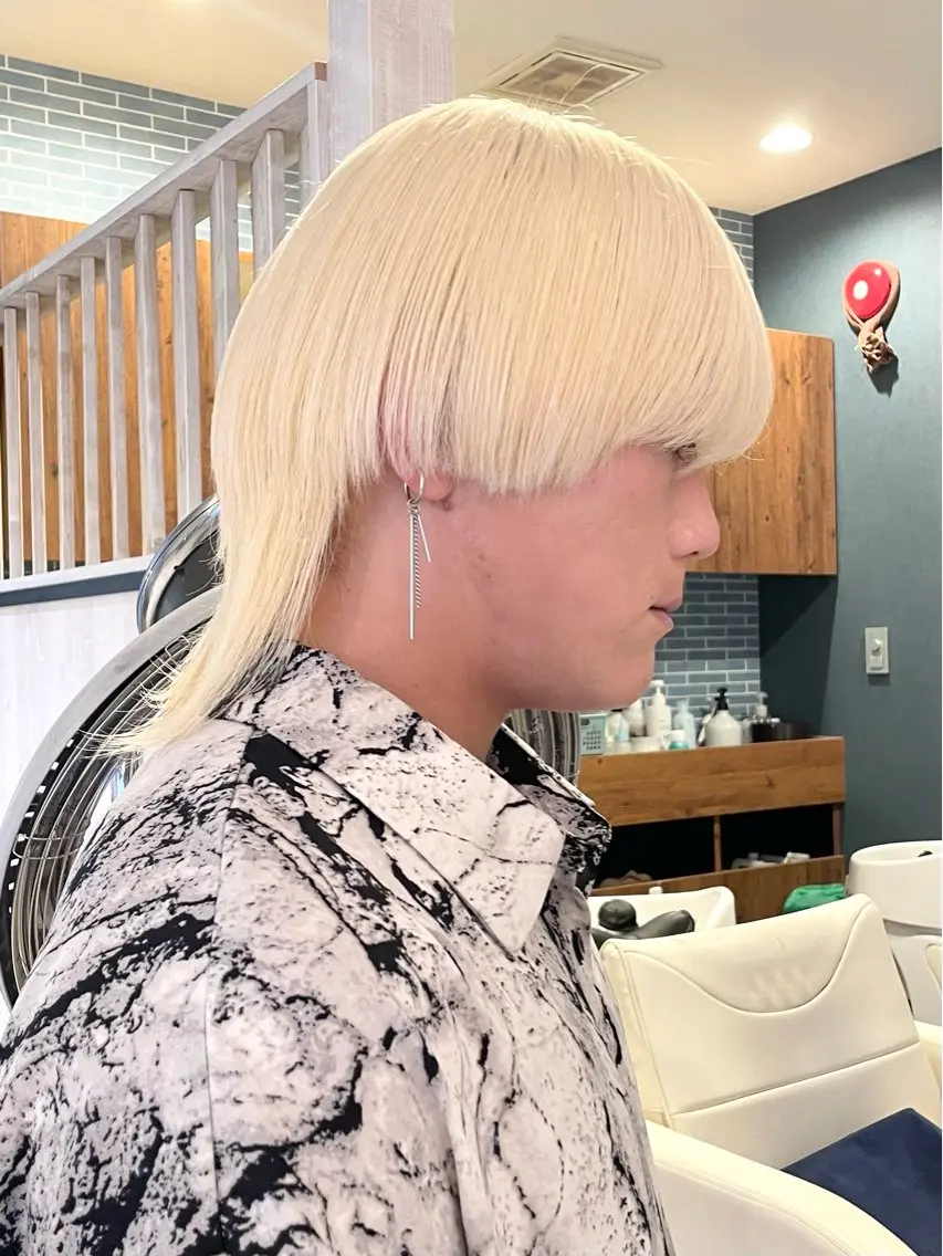 ミディアム カラー メンズ 市川 澪のヘアスタイル